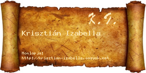 Krisztián Izabella névjegykártya